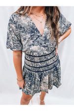 Tilly Toile V-Neck Mini Dress-Dresses-KCoutureBoutique, women's boutique in Bossier City, Louisiana