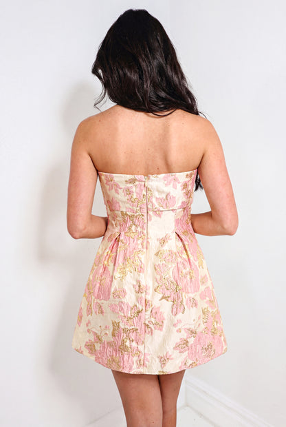 Gilded Petals Mini Dress