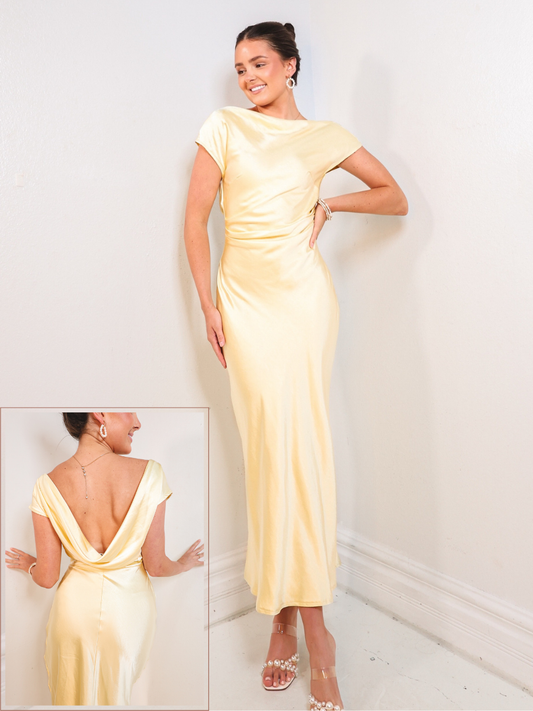 Sun Soaked Satin Midi Dress