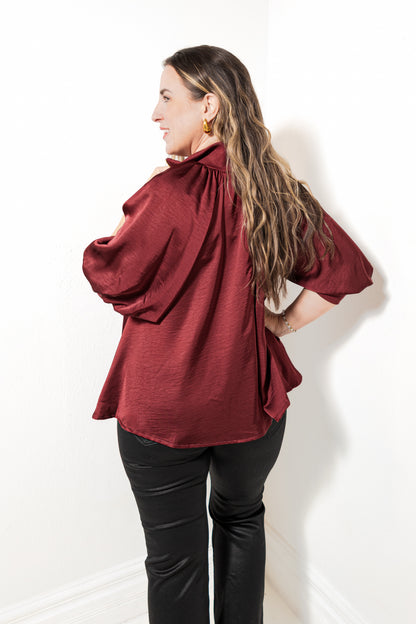 Uptown Ease Puff Sleeve Blouse