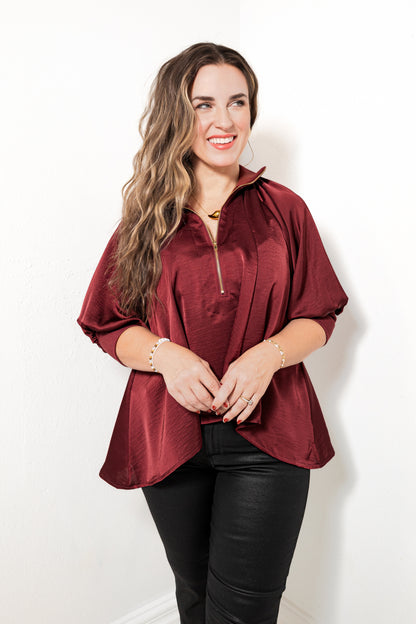 Uptown Ease Puff Sleeve Blouse