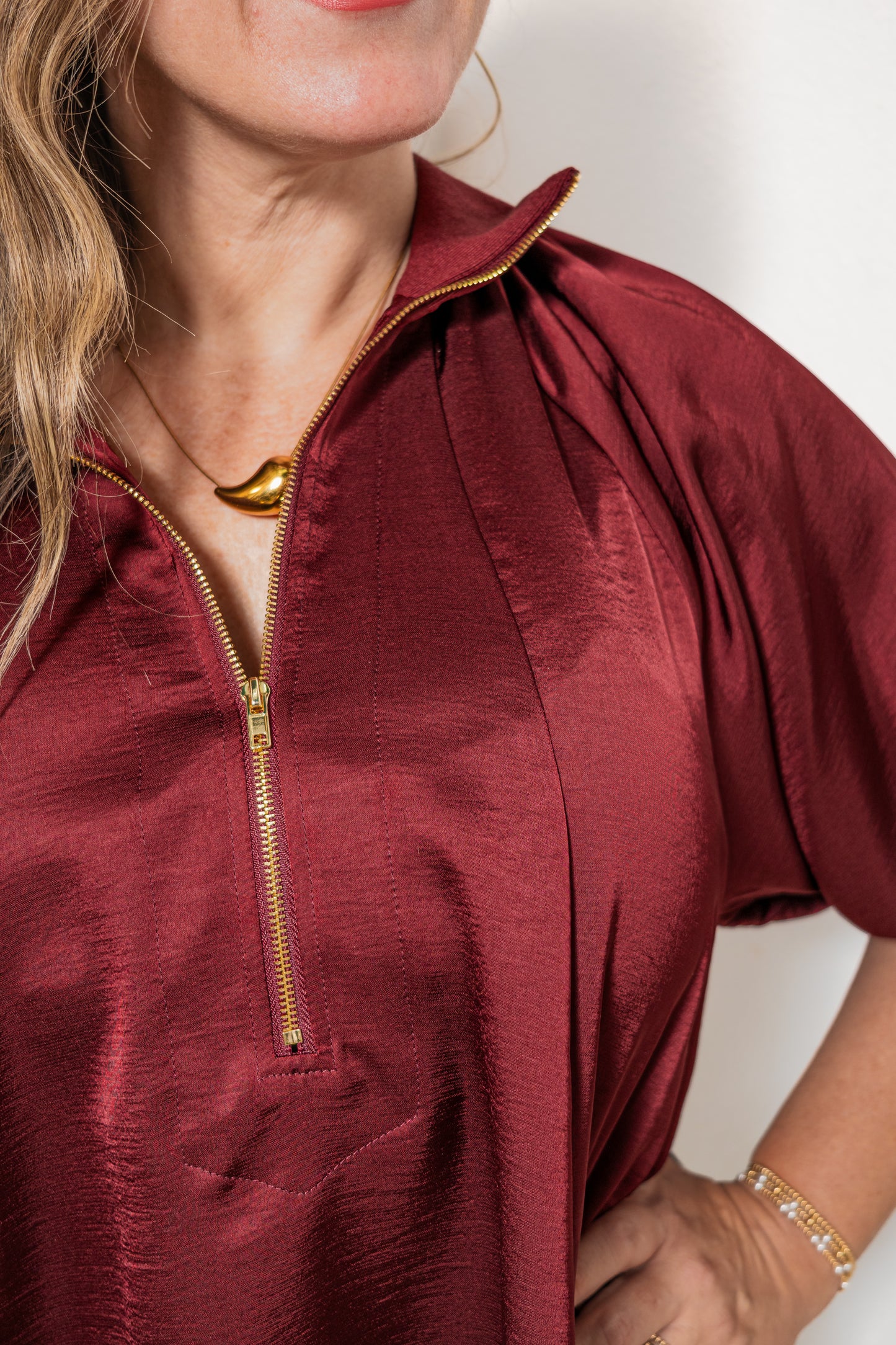 Uptown Ease Puff Sleeve Blouse