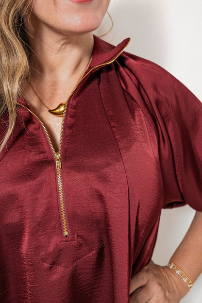 Uptown Ease Puff Sleeve Blouse