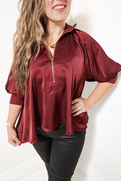 Uptown Ease Puff Sleeve Blouse