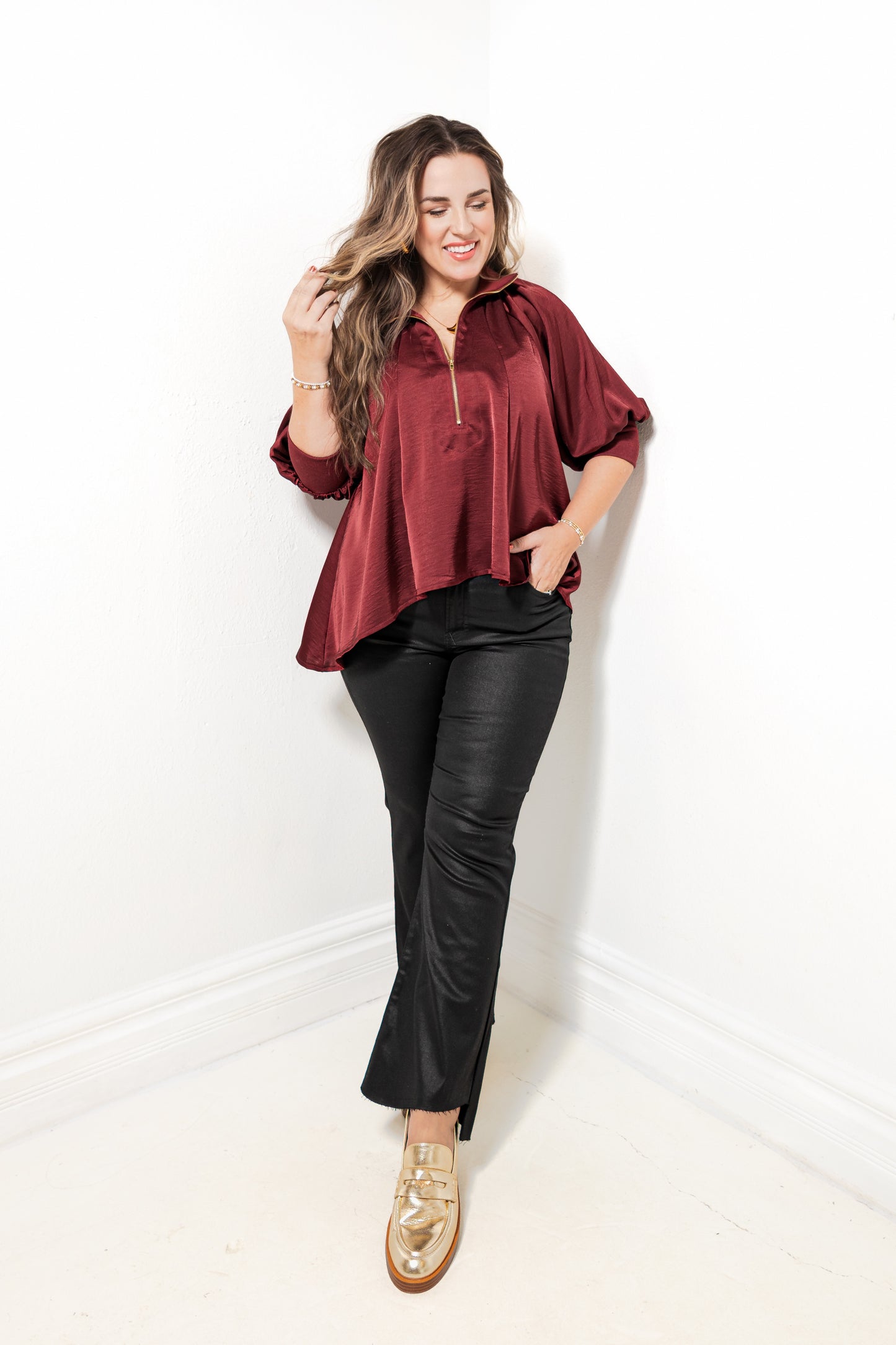 Uptown Ease Puff Sleeve Blouse