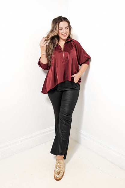 Uptown Ease Puff Sleeve Blouse