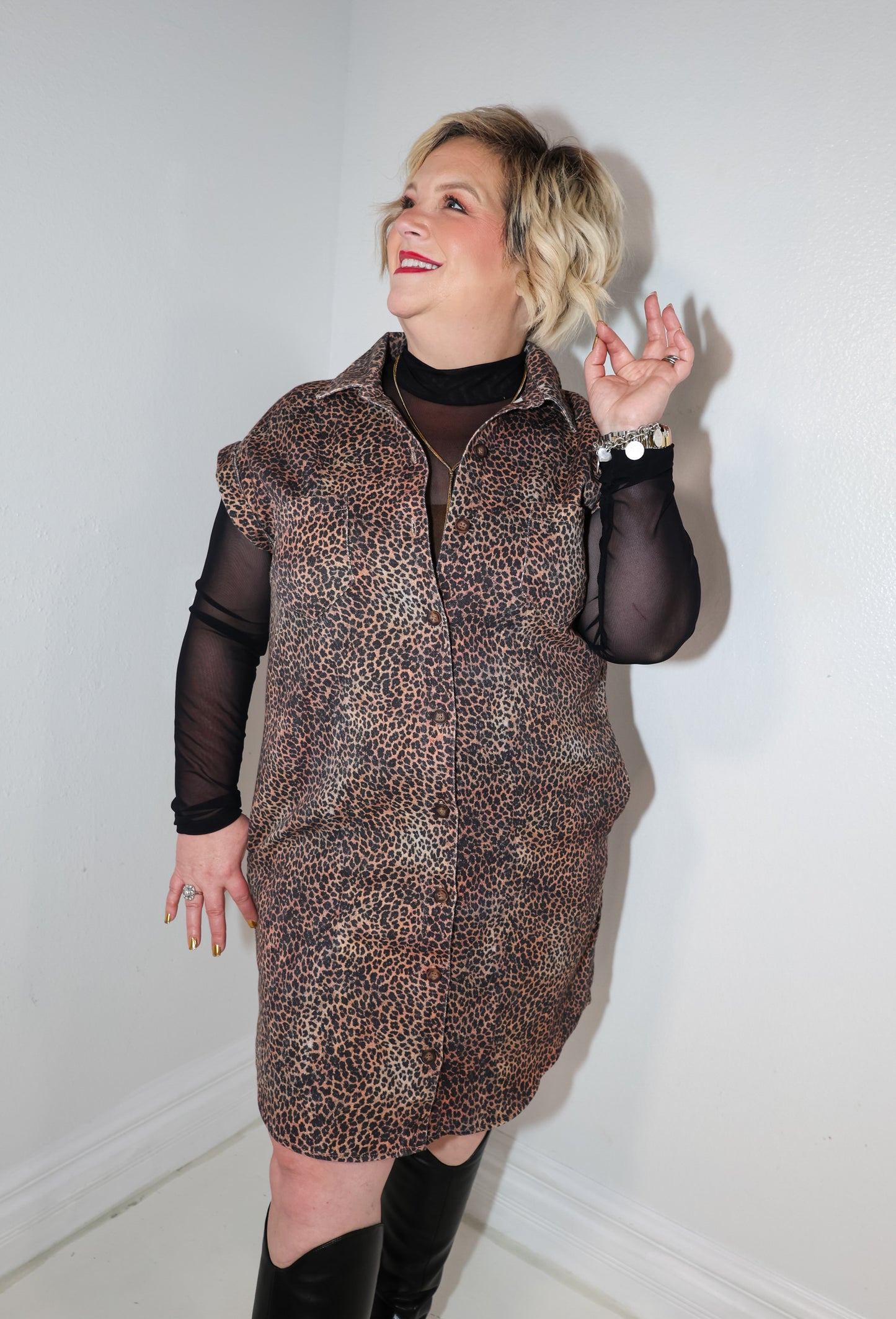 Urban Edge Leopard Shirt Dress