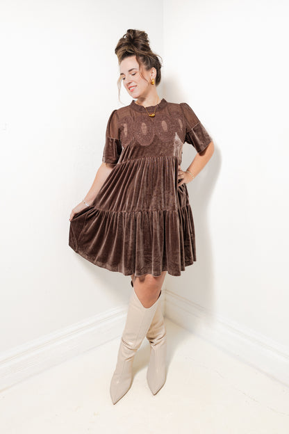 Velvet Essence Lace Detail Dress