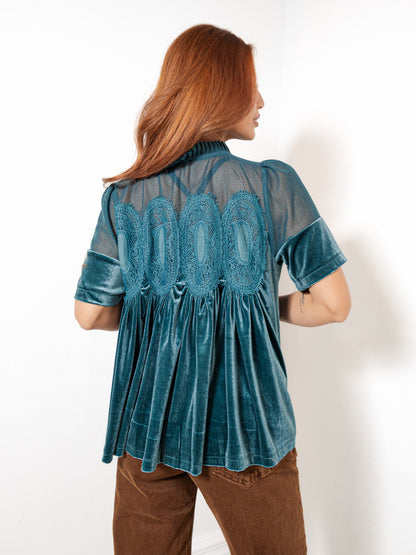Velvet Muse Lace Detail Babydoll Top
