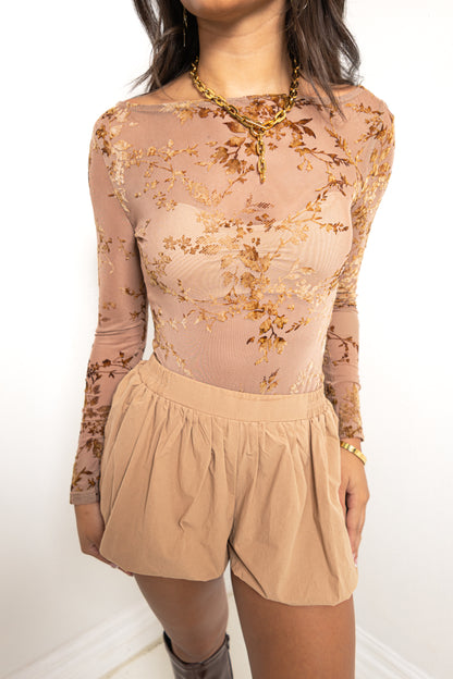 Velvet Vines Mesh Bodysuit