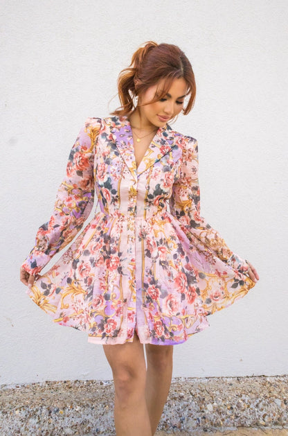 Vintage Flower Collared Dress-Dress-KCoutureBoutique, women's boutique in Bossier City, Louisiana
