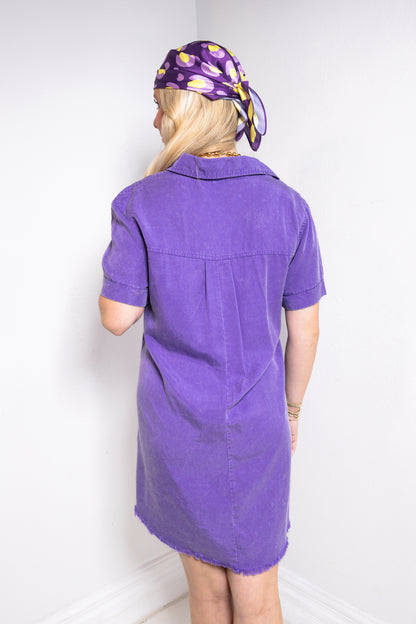 Washed Denim Shirt Dress