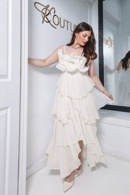 Whispered Promises Layered Pleated Maxi Dress