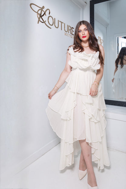 Whispered Promises Layered Pleated Maxi Dress