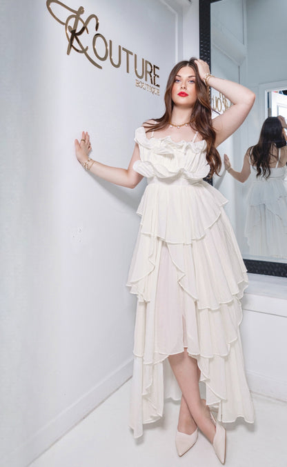 Whispered Promises Layered Pleated Maxi Dress