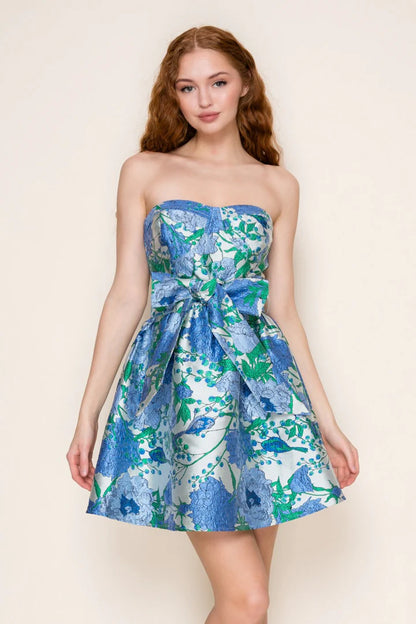 Garden Gala Strapless Mini Dress