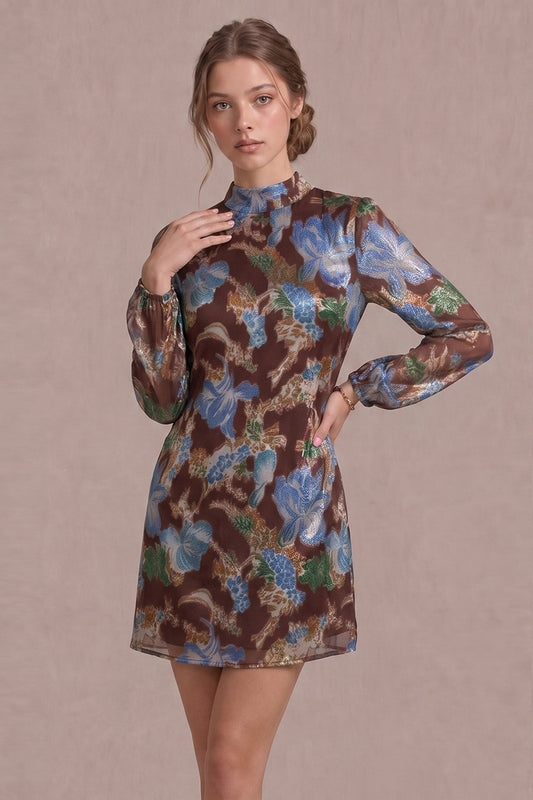 Autumn Petals Mini Dress