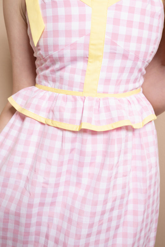 Pink Lemonade Gingham Midi Dress