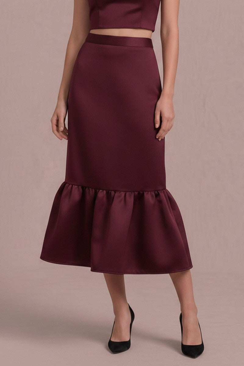 Wine & Bliss Midi Skirt