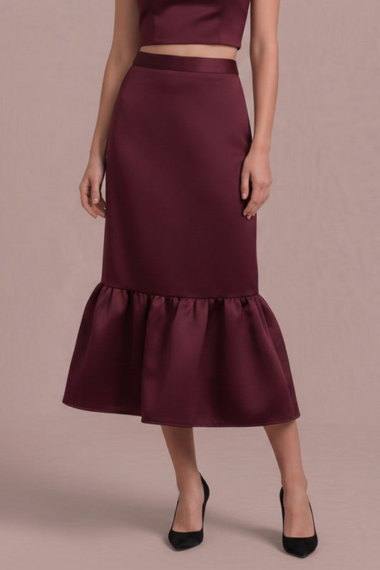 Wine & Bliss Midi Skirt