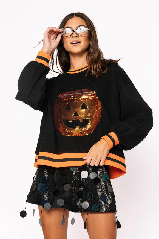 Queen of Sparkles Pumpkin Candy Bucket Sweatshirt