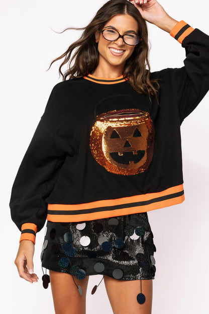 Queen of Sparkles Pumpkin Candy Bucket Sweatshirt