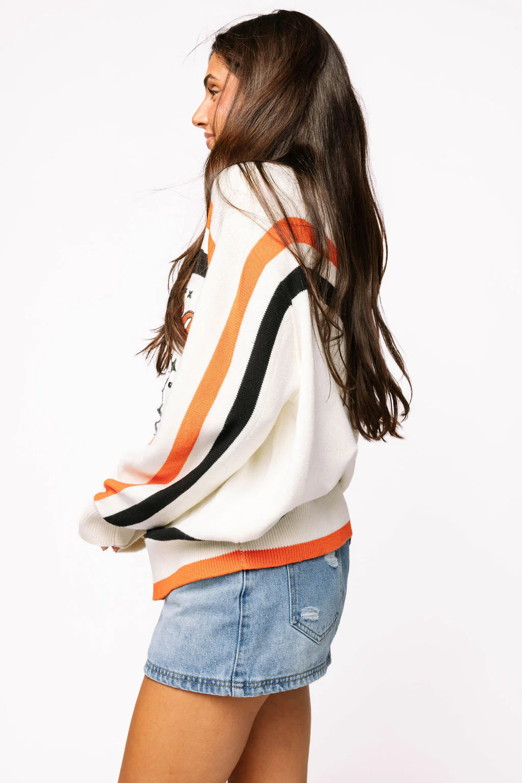 Queen of Sparkles Striped 'Trick or Treat' Sweater