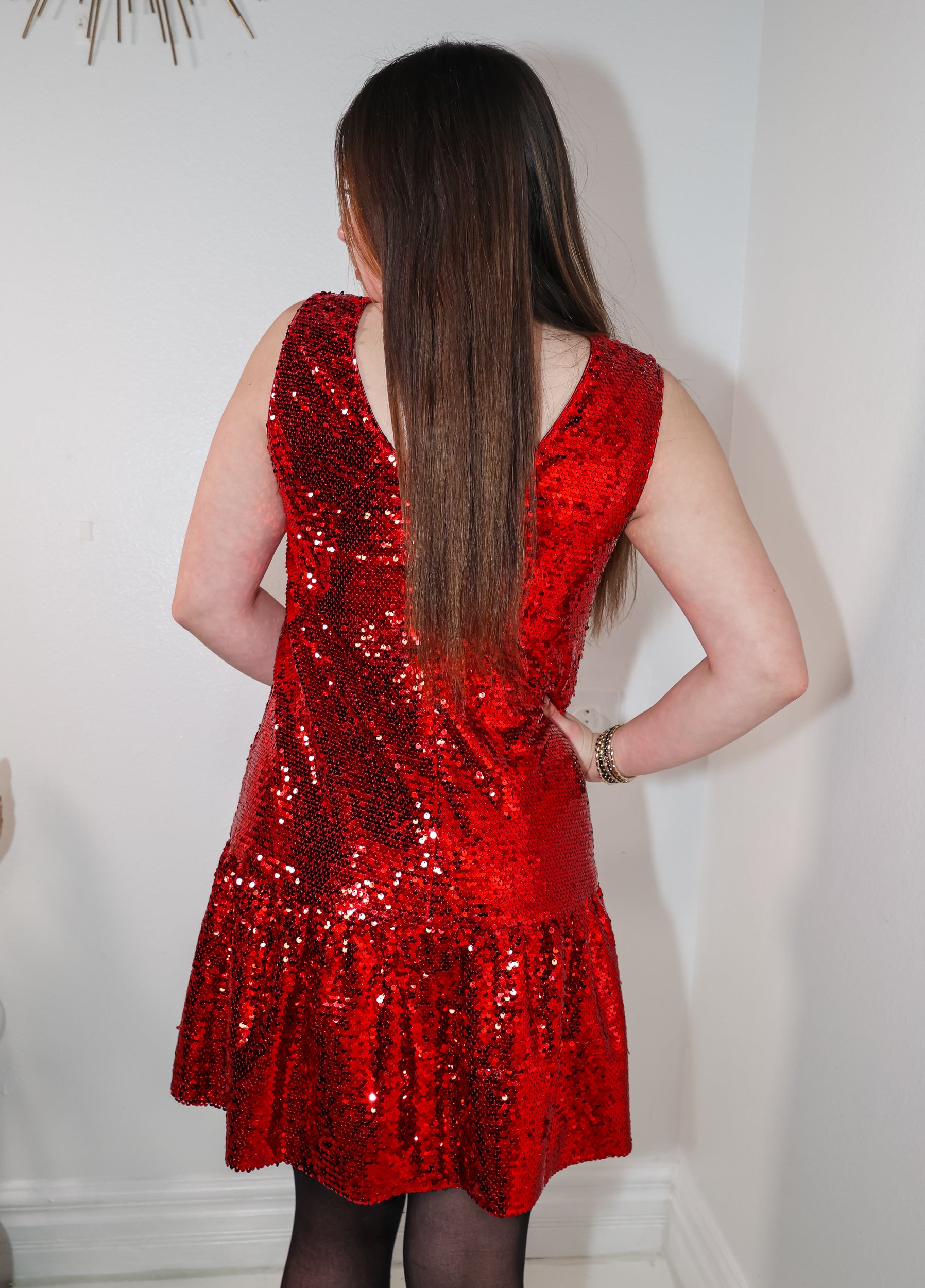 Ruby Red Sequin Party Dress Ruby Red / Large (10/12) Ruby Red Sequin Party Dress Ruby Red / Large (10/12)