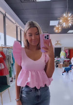 Pretty in Pink Babydoll Top