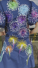Queen of Sparkles Navy Firework Dress