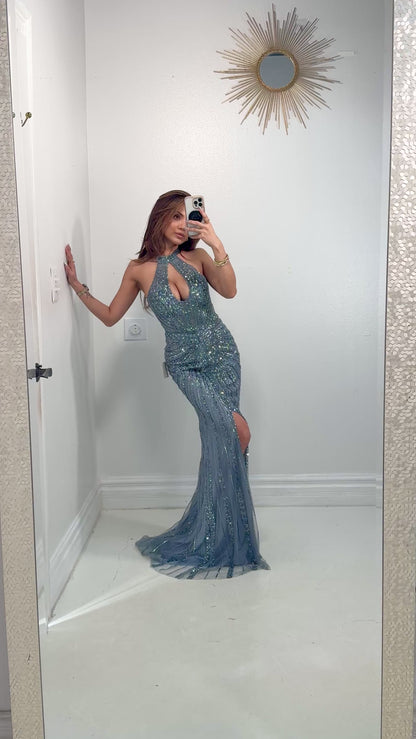 Celestial Siren Halter Gown