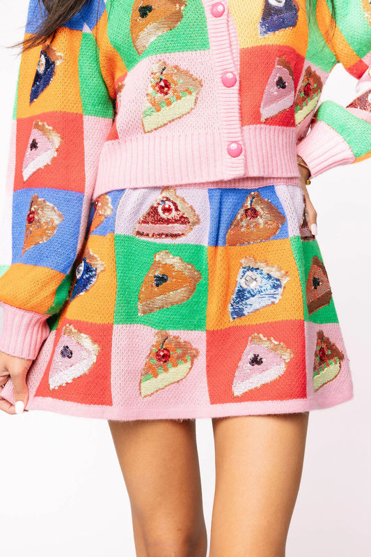 Queen of Sparkles Rainbow Colorblock Piece of Pie Skirt