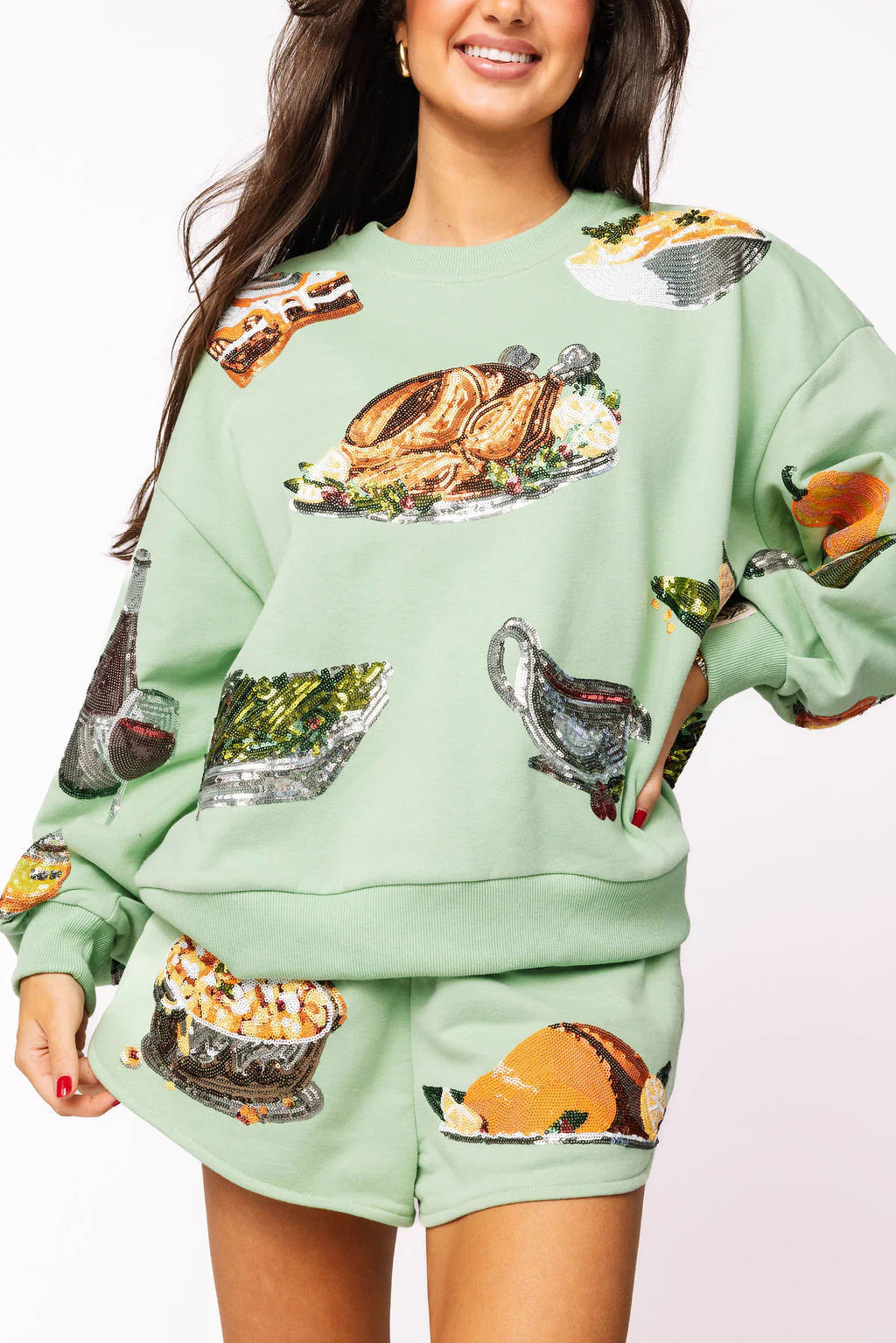Queen of Sparkles Mint Queen of Turkey Sweatshirt