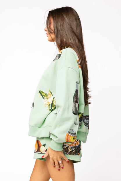 Queen of Sparkles Mint Queen of Turkey Sweatshirt