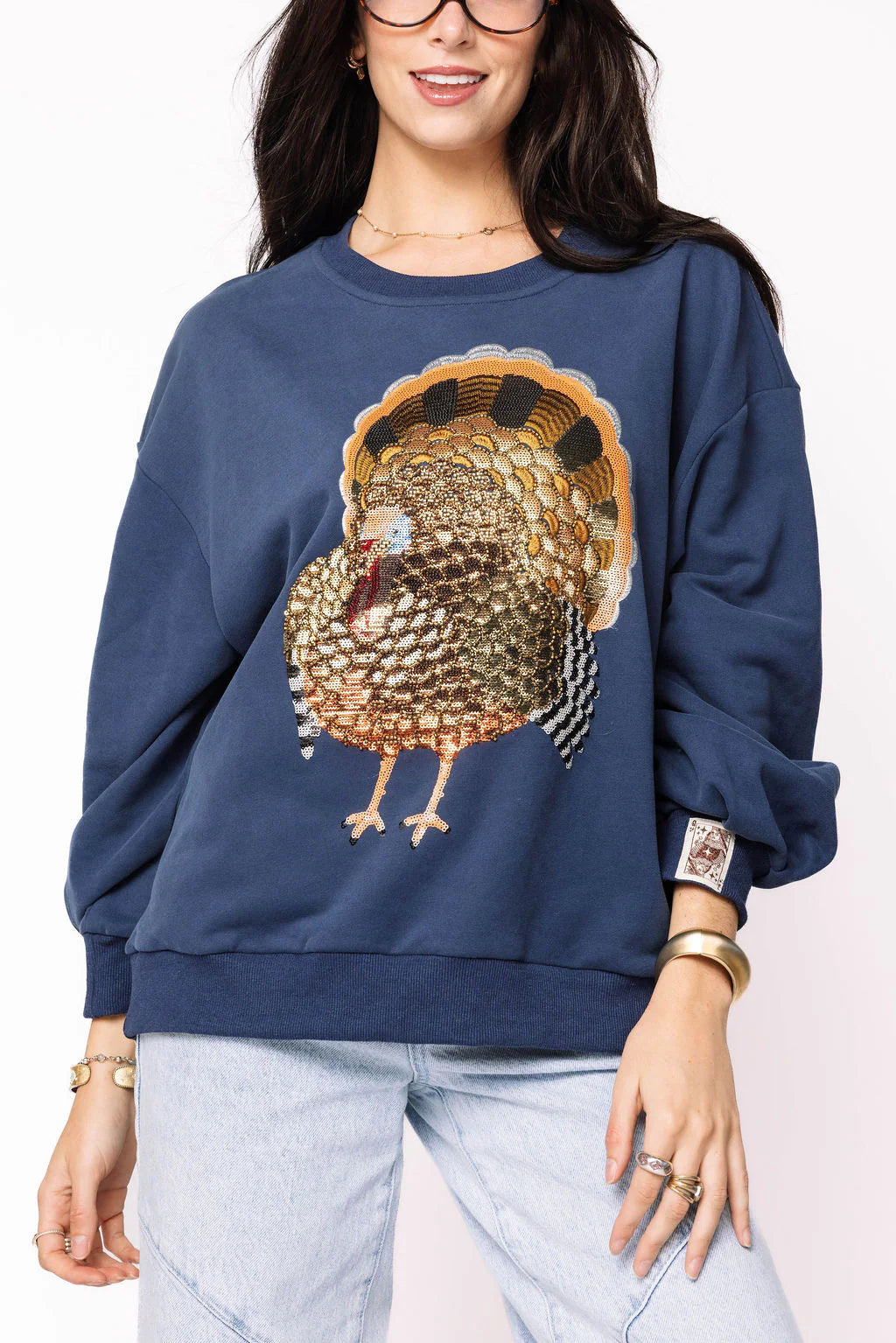 Queen of Sparkles Navy Big Turkey Sweatshirt