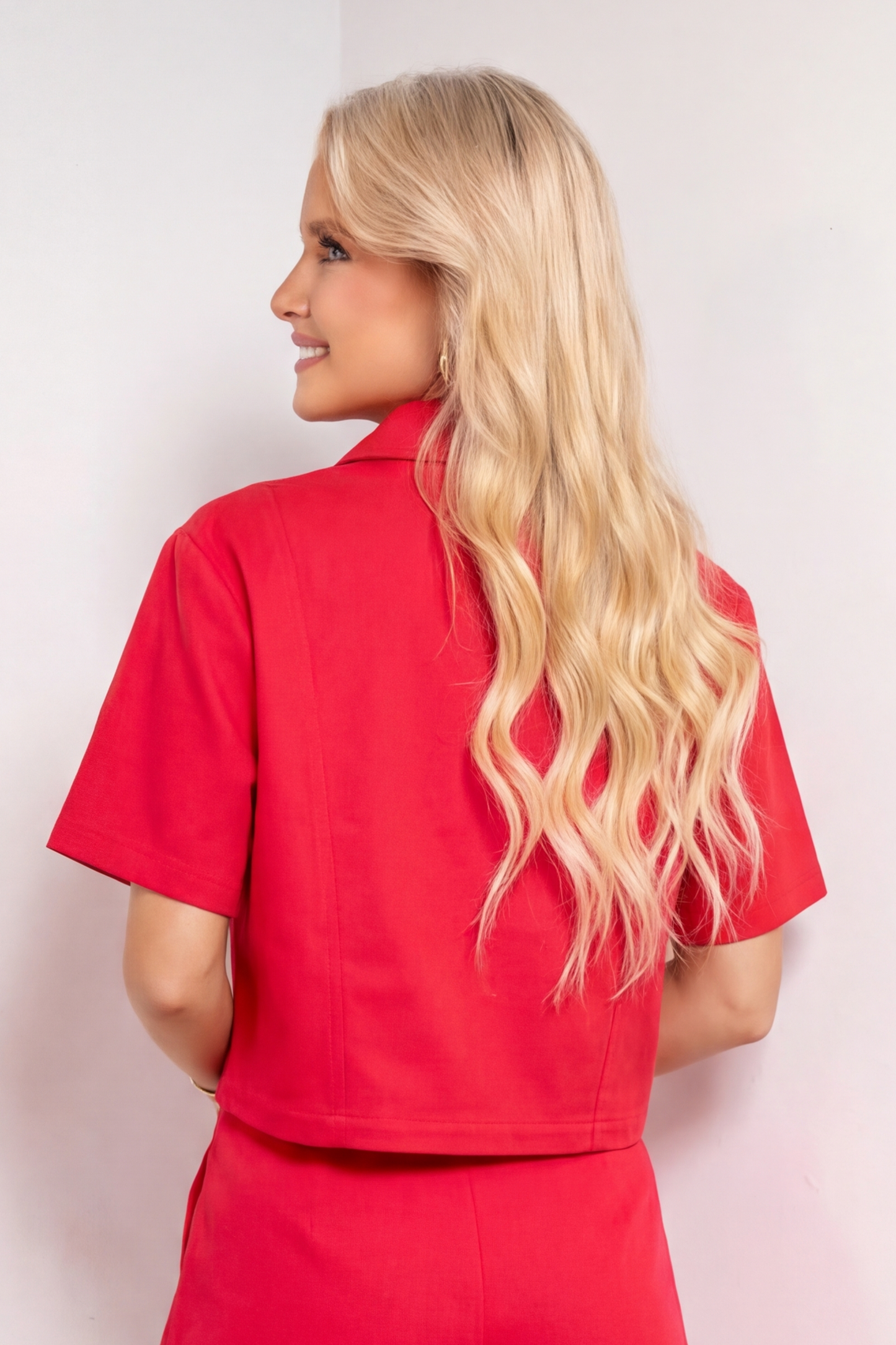 Cherry Crush Denim Button Top