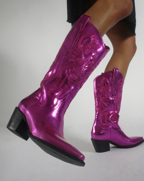 Billini Danilo Metallic Western Boot-Shoes-KCoutureBoutique, women's boutique in Bossier City, Louisiana