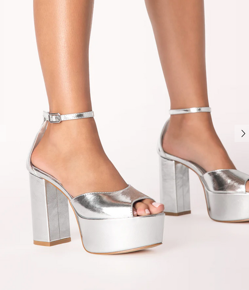 Billini Romara Silver Metallic Heels-Shoes-KCoutureBoutique, women's boutique in Bossier City, Louisiana