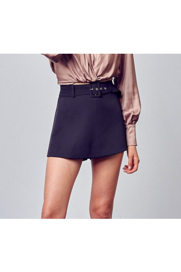 Buckle Up and Drive Black Skort-Skirts-KCoutureBoutique, women's boutique in Bossier City, Louisiana