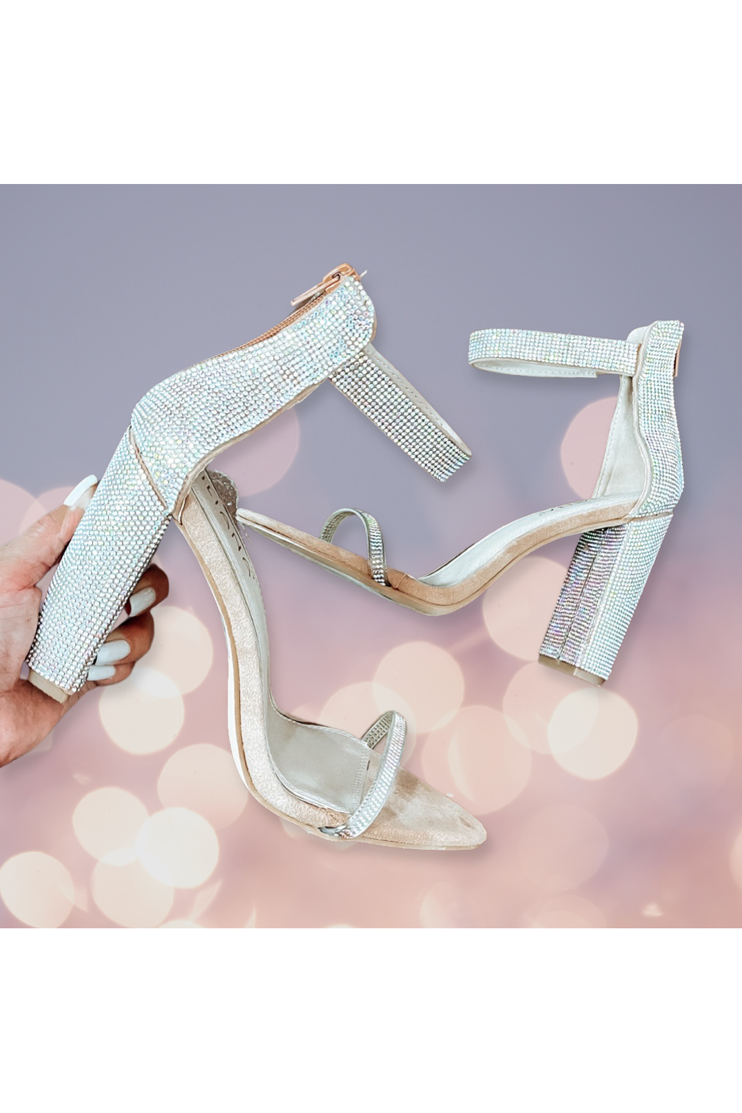 Chunky 2025 rhinestone sandals