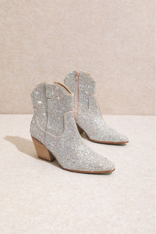 Christine Angel Rhinestone Booties-Shoes-KCoutureBoutique, women's boutique in Bossier City, Louisiana