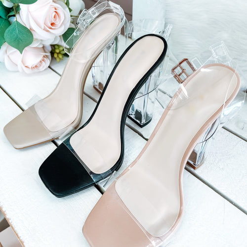 Cinderella Clear Straps Heels Sandals-Shoes-KCoutureBoutique, women's boutique in Bossier City, Louisiana