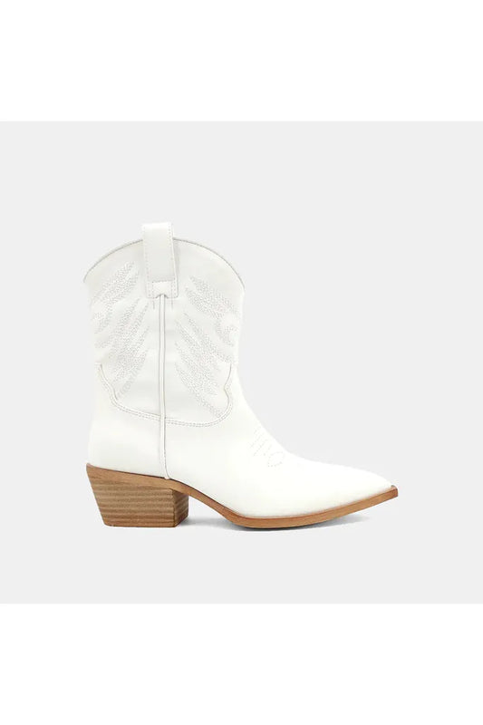Claire Western Inlay Calf Length Boots-Apparel & Accessories-KCoutureBoutique, women's boutique in Bossier City, Louisiana