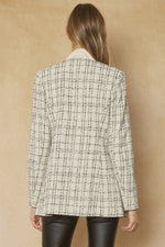 Creamy Tweed Blazer Jacket-Tops-KCoutureBoutique, women's boutique in Bossier City, Louisiana