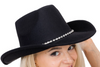 Crystal Rhinestone Felt Western Cowboy Hat-Apparel & Accessories-KCoutureBoutique, women's boutique in Bossier City, Louisiana
