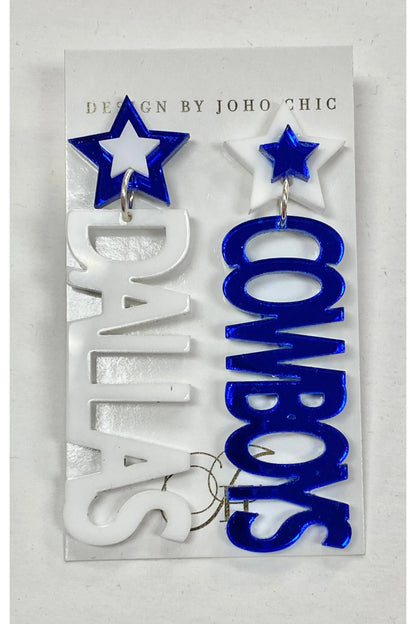 Design By Joho Chic Dallas Cowboys Earrings-KCoutureBoutique, women's boutique in Bossier City, Louisiana