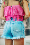 Diva Rhinestone Crop Fringe Top-Tops-KCoutureBoutique, women's boutique in Bossier City, Louisiana