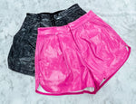 Endless Rose Shiny Pu Shorts-Bottoms-KCoutureBoutique, women's boutique in Bossier City, Louisiana