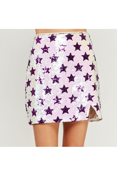 Go Girl Star Pattern Sequin Skirt-Apparel & Accessories-KCoutureBoutique, women's boutique in Bossier City, Louisiana