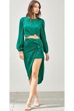 Green Goddess Side Slit Skirt-Bottoms-KCoutureBoutique, women's boutique in Bossier City, Louisiana